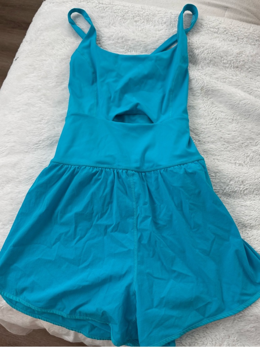Amazon Teal Blue Women’s One-Piece Skort Swim Dress